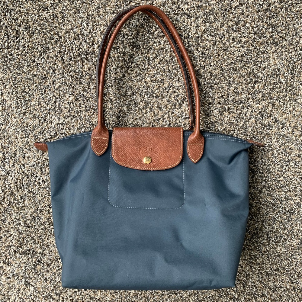 Longchamp Le Pliage Tote - medium size, gray
